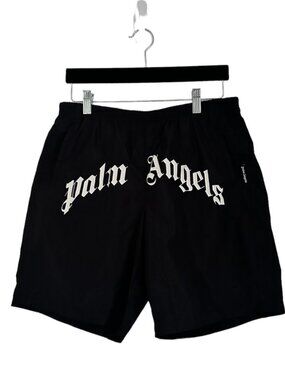Palm Angels Curved Logo Swim Shorts Size S NEW